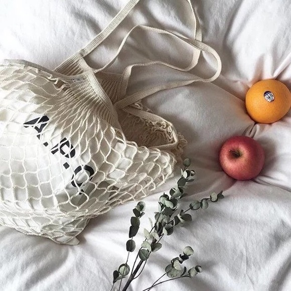 Bag mesh net cream shopping grocery fruit reusable - Picture 2 of 4